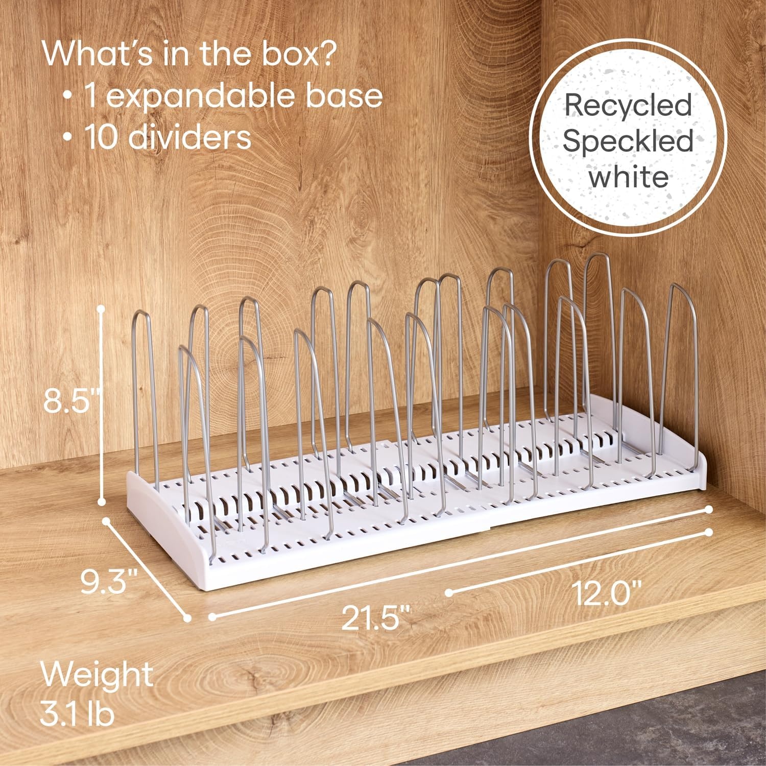 image:imageYouCopia StoreMore Expandable Pan and Lid Rack with Steel Wires 12522 Wide Adjustable Pan Organizer for Kitchen Cabinet Storage Premium Edition12522 Premium