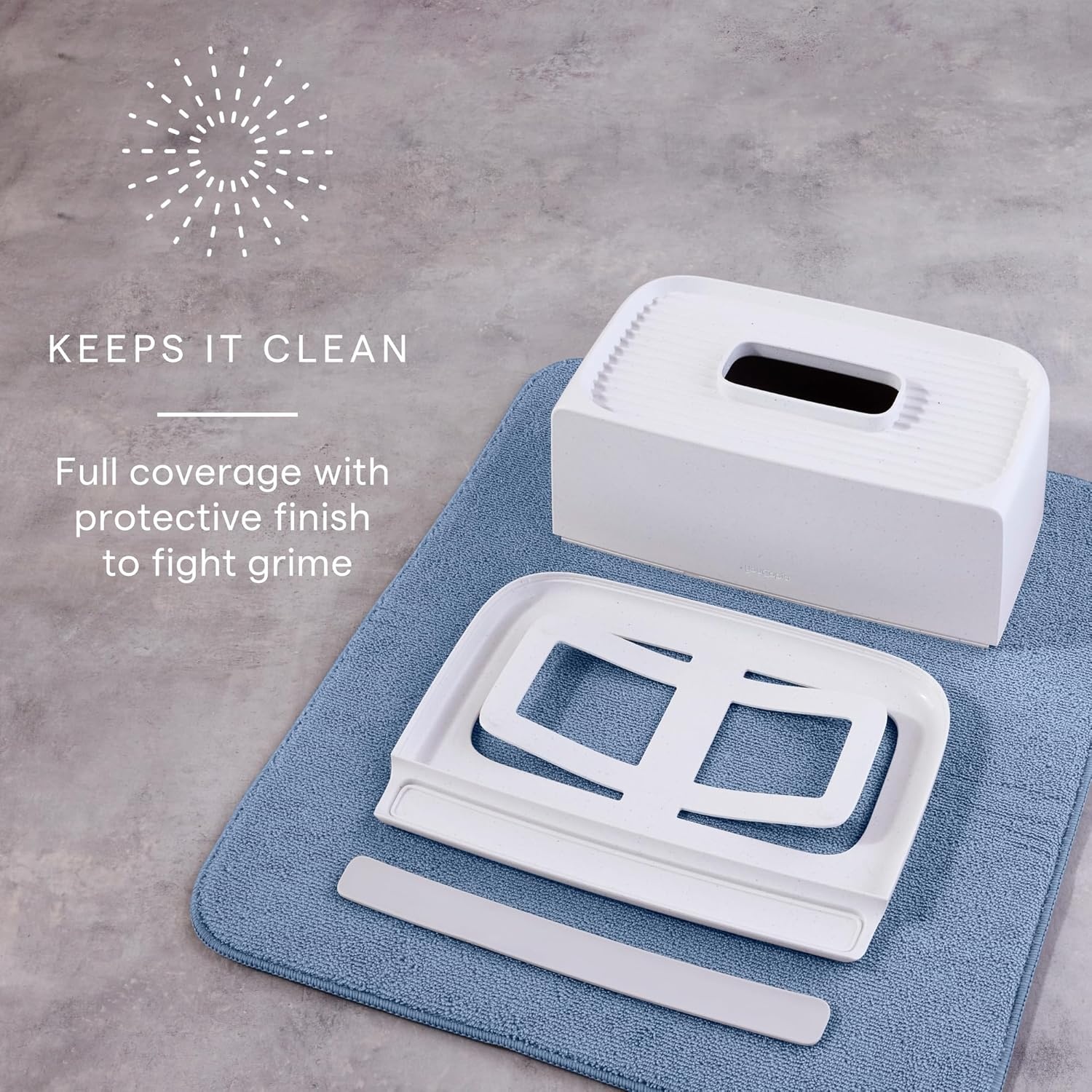 image:imageYouCopia The Ledge Tissue Holder Cube Square Box Cover with Storage for Phones Jewelry Makeup and Accessories for Night Stand Desk and Bathroom OrganizationRectangular