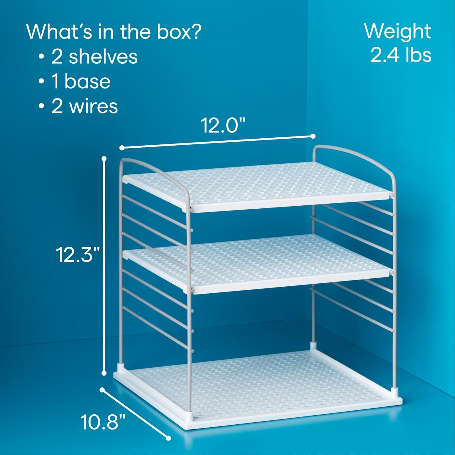 image:imageYouCopia UpSpace Cabinet Box Organizer Adjustable Kitchen and Pantry Shelf for Plastic Wrap and Foil Storage Extra Large WhiteGray Matte