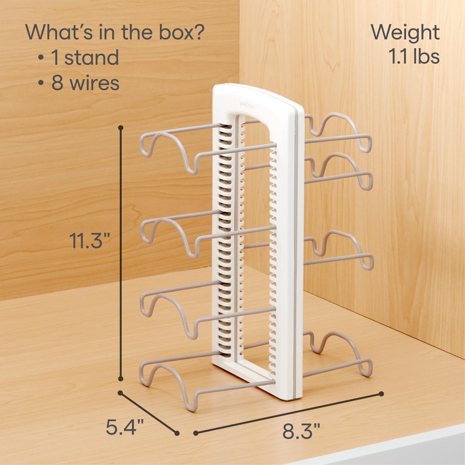 image:imageYouCopia WrapStand Adjustable Kitchen Wrap Foil and Bag Box Organizer for Kitchen Cabinet and Pantry Storage White