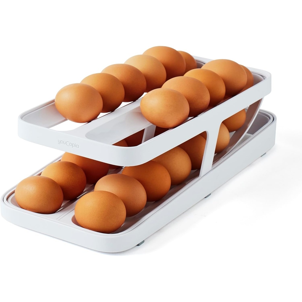 image:imageYouCopia RollDown Egg Dispenser SpaceSaving Rolling Eggs Dispenser and Organizer for Refrigerator StorageEgg Dispenser Double Track