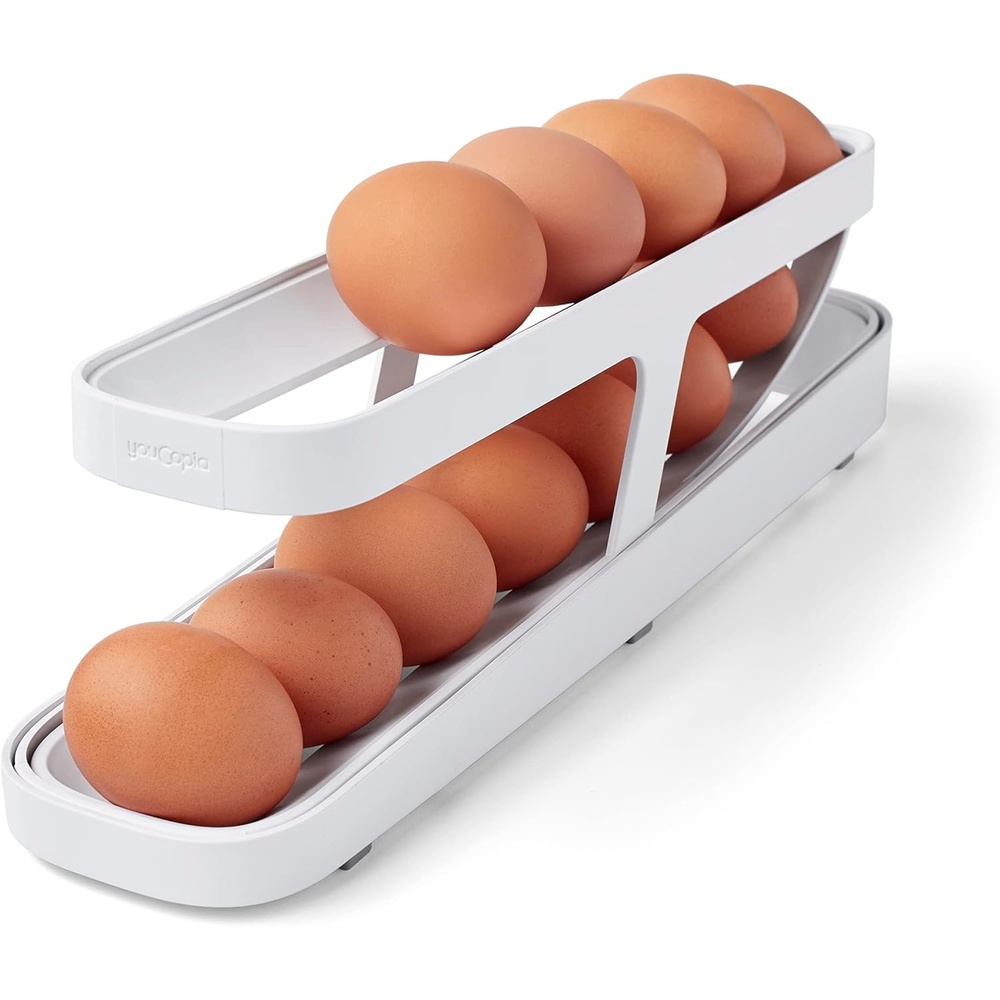 image:imageYouCopia RollDown Egg Dispenser SpaceSaving Rolling Eggs Dispenser and Organizer for Refrigerator StorageEgg Dispenser SpaceSaving