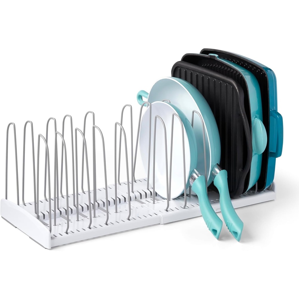 image:imageYouCopia StoreMore Cookware Rack with Tall Steel Wires Adjustable Pan and Lid Organizer for Kitchen Cabinet Storage Classic EditionExpandable Classic