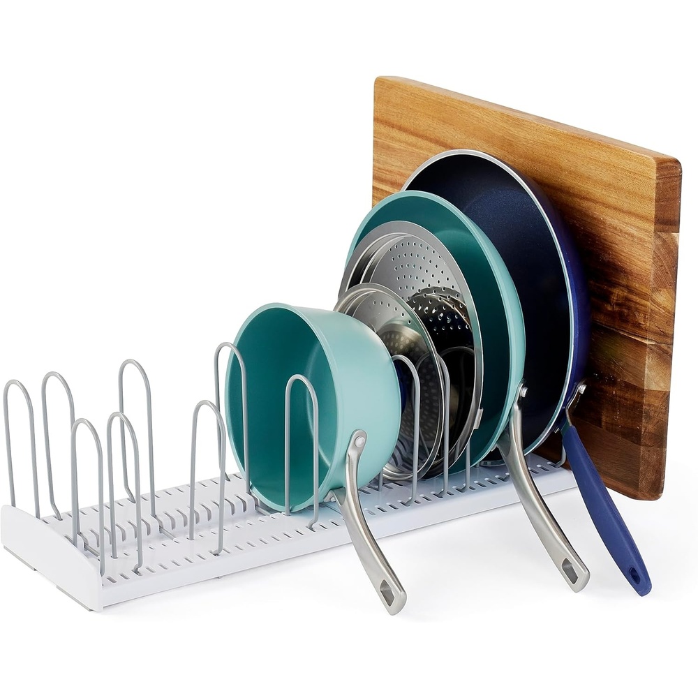 image:imageYouCopia StoreMore Expandable Pan and Lid Rack with Steel Wires 12522 Wide Adjustable Pan Organizer for Kitchen Cabinet Storage Premium Edition12522 Classic