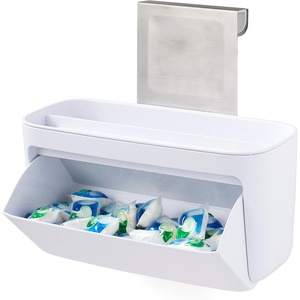image:imageYouCopia DoorStash Garbage Bag Dispenser Hanging Kitchen Cabinet Door Trash Bag Organizer with Removable Lid for Storage Speckled WhitePod Holder