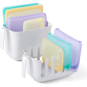 image:imageYouCopia DryampStore Reusable Bag Drying Rack and Bin Set Silicone Bags Organizer and StorageBag Drying Rack and Bin Set Single