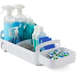 image:imageYouCopia RollOut Caddy Rolling Storage Bin with 2 Adjustable Dividers and Removable Basket for Kitchen and Bathroom Under Sink Organization 8 Wide8 Wide