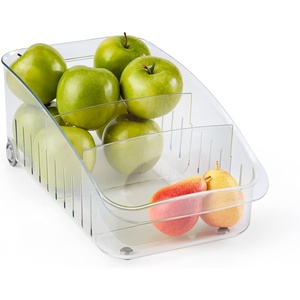 image:imageYouCopia RollOut Fridge Drawer 8 Fridge Organizer and Storage Clear BPAFree Refrigerator Bin with Adjustable Dividers8 Wide
