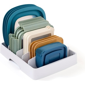 image:imageYouCopia StoraLid Food Container Lid Organizer for Kitchen Cabinet Storage with 5 Adjustable Dividers 105D  134W  33H Large Classic Edition WhiteLarge Classic