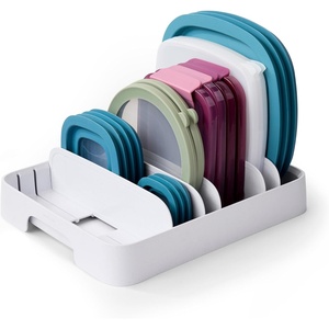 image:imageYouCopia StoraLid Food Container Lid Organizer for Kitchen Cabinet Storage with 5 Adjustable Dividers 105D  134W  33H Large Classic Edition WhiteLarge Premium